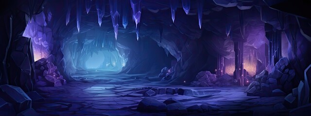 glowing mysterious cave. AI illustration