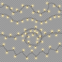 Wall Mural - glowing lights for design of christmas holiday cards. led neon lamp. christmas lights, decorations, 