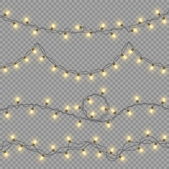 Wall Mural - glowing lights for design of christmas holiday cards. led neon lamp. christmas lights, decorations, 