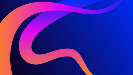 Colored waves on blue background. Abstract wallpaper