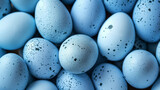 Fototapeta  - Zbliżenie na błękitne jajka ozdobnych ptaków