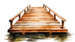 © Mizan Studio - Watercolor illustration, old wooden pier. Hand drawn watercolor graphic sketch isolated on white and transparent background.