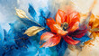 Splendeur florale fantaisiste : une collection vibrante de peintures à l'huile abstraites présentant des fleurs et des feuilles complexes sur du papier lisse