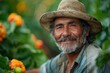 Spanish smiling male farmer working in the fields, portrait, nice weather