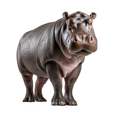 Wall Mural - Giant hippopotamus full body isolated on transparent background