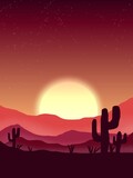 Fototapeta Konie - sunset in the desert