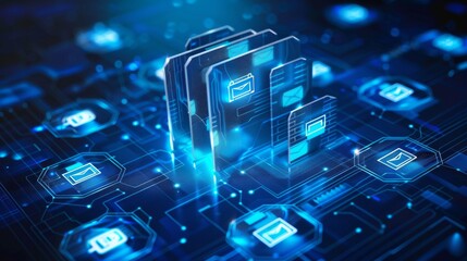 Poster - The concept of a document management system is based on the idea of a business having access to specific folders and documents, and using icons to identify those folders and documents. It is also