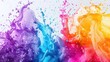 Vibrant explosion of colorful inks in water creating abstract fluid art background. Artistic design for creative inspiration.