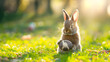 Rebondir vers Pâques : un lapin joyeux avec un ballon de football, célébrant les vacances de printemps