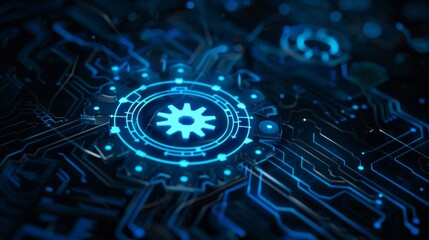 Leinwandbilder - Symbol for automation. Business concept for software technology process systems...