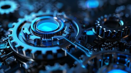 Leinwandbilder - Icon of automation. Business concept based on software technology.