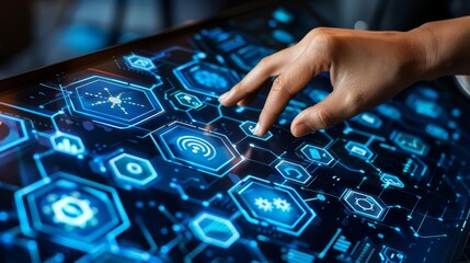 Leinwandbilder - Working on digital transformation change management and IoT user interfaces.