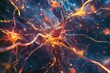 3D illustration Neuron cells of human nervous system.