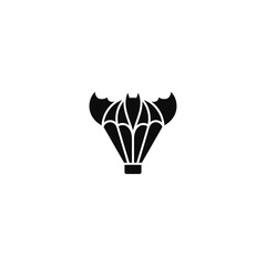 Poster - Air balloon flying bat logo design.