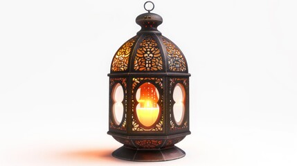 Wall Mural - Arabic lantern of ramadan celebration isolated on white background