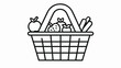 Consumer basket line icon concept sign outline vector