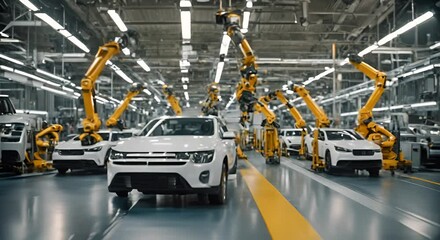 Wall Mural - Interior of a modern car factory.