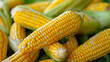 Zbliżenie na złocistą kolbę kukurydzy