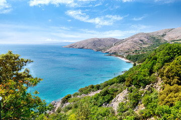 Wall Mural - Stara Baska: A small holiday resort on the island of Krk with dream beaches, Croatia