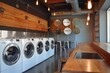 Modern laundry mat doubling as a social entrepreneurial hub.