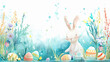 Bunny in the Garden: A Cute Easter Celebration Generative AI. Beautiful simple AI generated image in 4K, unique.