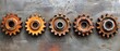Mechanics, engineering, or concepts like teamwork and search engines include cogwheels