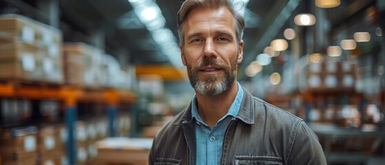 Aufkleber - A handsome, successful engineer walks through a light industrial environment holding a laptop while wearing a hard hat.