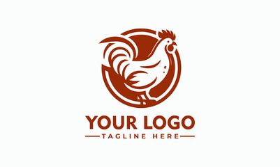 Wall Mural - chicken logo vector design Chicken logo Mascot Farm animal symbol or label vector branding