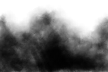 Wall Mural - huge dark smoke on transparent background special effect