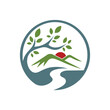 Nature mountain icon logo design template.