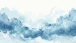 Watercolor illustration of sky with cloud. Artistic n