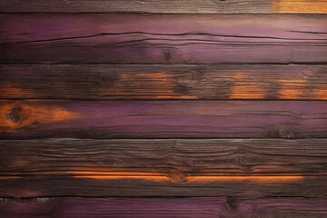 Brown and purple and orange old dirty wood wall wooden plank board texture background with grains and structures and scratched