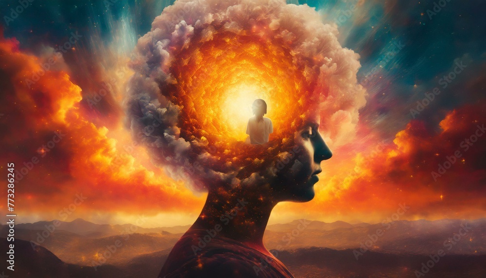 Inner Range Exploding annual collective mind concept art, exploding mind, inner world, dreams ...