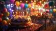 Birthday party scene with colorful decorations and a sense of joy