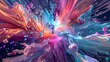 Vibrant Liquid Explosion of Dimensional Shapes on Infinite Imaginative Canvas