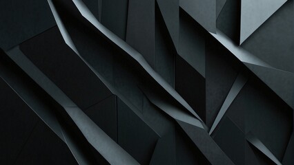 Modern Business Design Dark Gray and Silver Metallic Abstract Texture Banner with 3D Elements