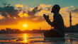 a man praying with generative ai