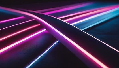 Wall Mural - abstract geometric neon background, laser lines glowing in the dark, futuristic wallpaper