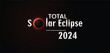 total solar eclipse 2024  lettering message on dark glowing background