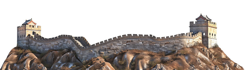 The Great wall China s unique on isolated with transparent concept