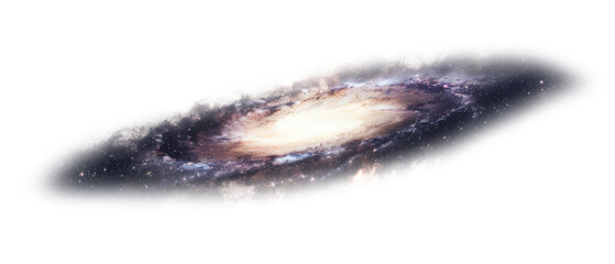 the tranquil beauty of a distant galaxy on isolated with transparent concept