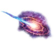 A vibrant galaxy with a radiant core and a striking blue tail, showcasing the mesmerizing beauty of the cosmos