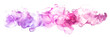 Pink and purple watercolor paint smudge on transparent background.