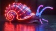 Neon snail with LED lighting