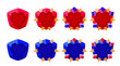 © Thipo Vector - Red and blue badge shields with gemstones. Perfect for games.