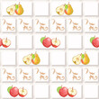 © Инна Федорова - Apples and pears on the tiles. Vector seamless pattern with apples and pears on tiles.