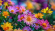 Vibrant and colorful flowers blooming in a garden
