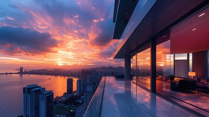 Wall Mural - Against the backdrop of the setting sun, the team's meticulous craftsmanship ensures that each window reflects the warmth and glow of the evening sky.