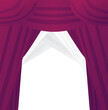 Purple and white curtain. vector illustration