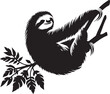  sloth vector  silhouette style 